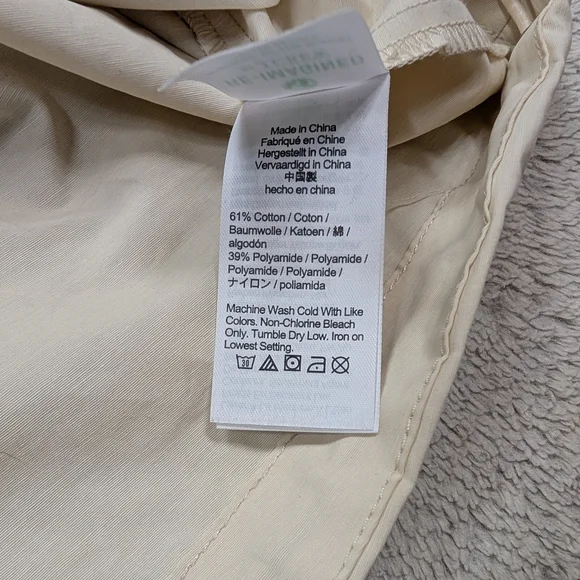 J. Crew Jacket Womens L White Cream Relaxed Perfect Lightweight Hooded Rain - Picture 8 of 10